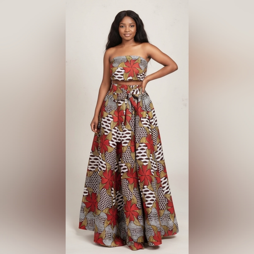 Animal print Ankar cotton Maxi skirt set